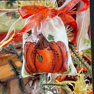 Handcrafted pumpkin treat bag